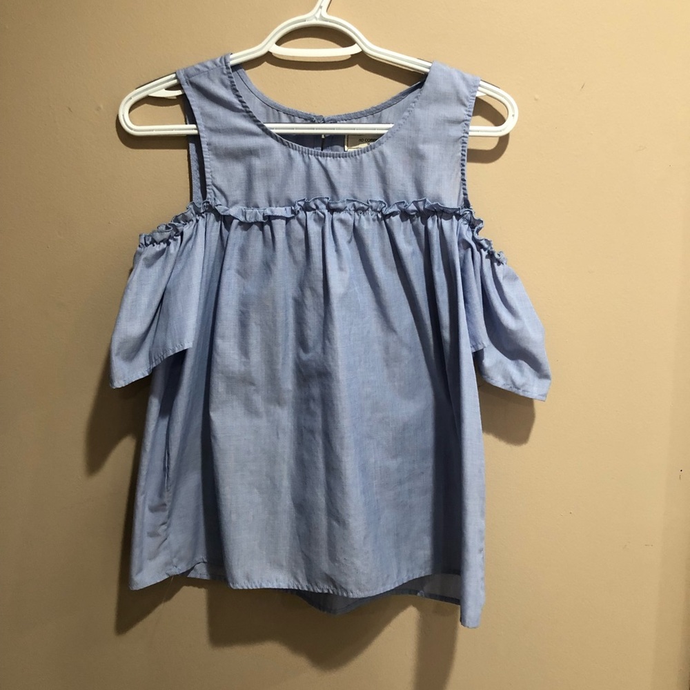 Women’s Blue Off the Shoulder Blouse